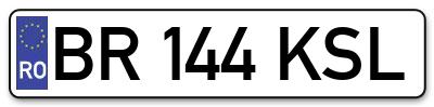 Placuta inmatriculare numar auto  BR-144-KSL, BR 144 KSL, BR144KSL