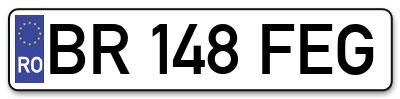 Placuta inmatriculare numar auto  BR-148-FEG, BR 148 FEG, BR148FEG