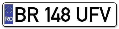 Placuta inmatriculare numar auto  BR-148-UFV, BR 148 UFV, BR148UFV