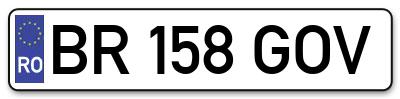 Placuta inmatriculare numar auto  BR-158-GOV, BR 158 GOV, BR158GOV