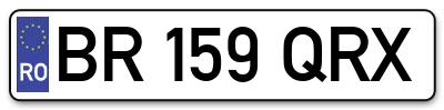 Placuta inmatriculare numar auto  BR-159-QRX, BR 159 QRX, BR159QRX