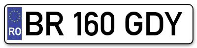 Placuta inmatriculare numar auto  BR-160-GDY, BR 160 GDY, BR160GDY