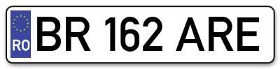 Placuta inmatriculare numar auto  BR-162-ARE, BR 162 ARE, BR162ARE