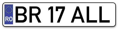 Placuta inmatriculare numar auto  BR-17-ALL, BR 17 ALL, BR17ALL