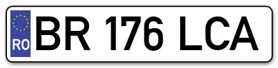 Placuta inmatriculare numar auto  BR-176-LCA, BR 176 LCA, BR176LCA
