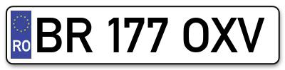 Placuta inmatriculare numar auto  BR-177-OXV, BR 177 OXV, BR177OXV