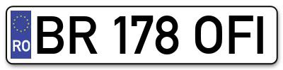 Placuta inmatriculare numar auto  BR-178-OFI, BR 178 OFI, BR178OFI