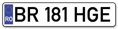 Placuta inmatriculare numar auto  BR-181-HGE, BR 181 HGE, BR181HGE