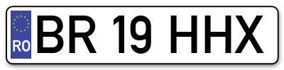 Placuta inmatriculare numar auto  BR-19-HHX, BR 19 HHX, BR19HHX