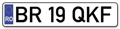 Placuta inmatriculare numar auto  BR-19-QKF, BR 19 QKF, BR19QKF
