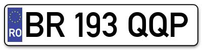 Placuta inmatriculare numar auto  BR-193-QQP, BR 193 QQP, BR193QQP
