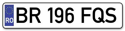 Placuta inmatriculare numar auto  BR-196-FQS, BR 196 FQS, BR196FQS