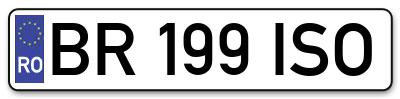 Placuta inmatriculare numar auto  BR-199-ISO, BR 199 ISO, BR199ISO