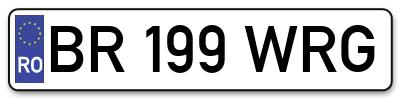 Placuta inmatriculare numar auto  BR-199-WRG, BR 199 WRG, BR199WRG