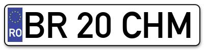 Placuta inmatriculare numar auto  BR-20-CHM, BR 20 CHM, BR20CHM