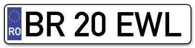 Placuta inmatriculare numar auto  BR-20-EWL, BR 20 EWL, BR20EWL