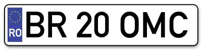 Placuta inmatriculare numar auto  BR-20-OMC, BR 20 OMC, BR20OMC