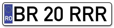 Placuta inmatriculare numar auto  BR-20-RRR, BR 20 RRR, BR20RRR