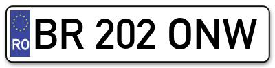 Placuta inmatriculare numar auto  BR-202-ONW, BR 202 ONW, BR202ONW