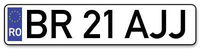 Placuta inmatriculare numar auto  BR-21-AJJ, BR 21 AJJ, BR21AJJ