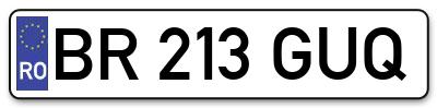 Placuta inmatriculare numar auto  BR-213-GUQ, BR 213 GUQ, BR213GUQ