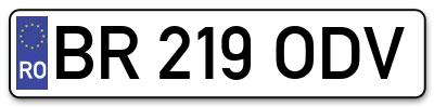 Placuta inmatriculare numar auto  BR-219-ODV, BR 219 ODV, BR219ODV