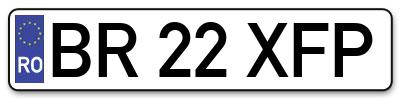 Placuta inmatriculare numar auto  BR-22-XFP, BR 22 XFP, BR22XFP