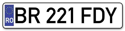 Placuta inmatriculare numar auto  BR-221-FDY, BR 221 FDY, BR221FDY