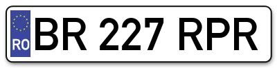 Placuta inmatriculare numar auto  BR-227-RPR, BR 227 RPR, BR227RPR
