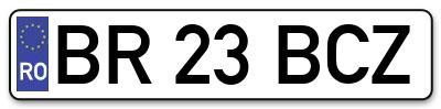 Placuta inmatriculare numar auto  BR-23-BCZ, BR 23 BCZ, BR23BCZ