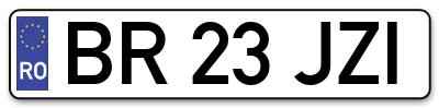 Placuta inmatriculare numar auto  BR-23-JZI, BR 23 JZI, BR23JZI