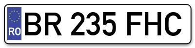Placuta inmatriculare numar auto  BR-235-FHC, BR 235 FHC, BR235FHC