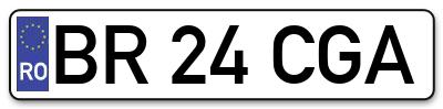 Placuta inmatriculare numar auto  BR-24-CGA, BR 24 CGA, BR24CGA