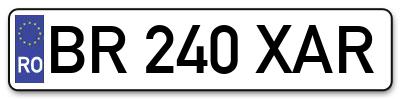Placuta inmatriculare numar auto  BR-240-XAR, BR 240 XAR, BR240XAR