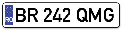 Placuta inmatriculare numar auto  BR-242-QMG, BR 242 QMG, BR242QMG