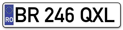 Placuta inmatriculare numar auto  BR-246-QXL, BR 246 QXL, BR246QXL
