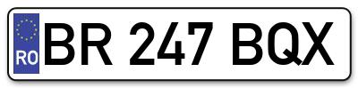Placuta inmatriculare numar auto  BR-247-BQX, BR 247 BQX, BR247BQX