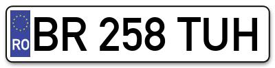 Placuta inmatriculare numar auto  BR-258-TUH, BR 258 TUH, BR258TUH