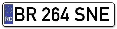 Placuta inmatriculare numar auto  BR-264-SNE, BR 264 SNE, BR264SNE