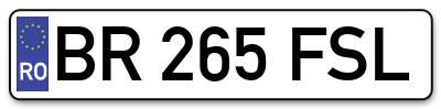 Placuta inmatriculare numar auto  BR-265-FSL, BR 265 FSL, BR265FSL