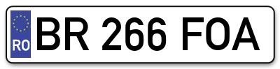 Placuta inmatriculare numar auto  BR-266-FOA, BR 266 FOA, BR266FOA