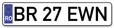 Placuta inmatriculare numar auto  BR-27-EWN, BR 27 EWN, BR27EWN