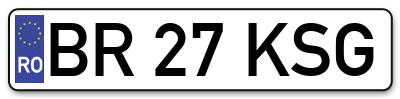 Placuta inmatriculare numar auto  BR-27-KSG, BR 27 KSG, BR27KSG