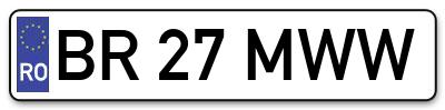 Placuta inmatriculare numar auto  BR-27-MWW, BR 27 MWW, BR27MWW
