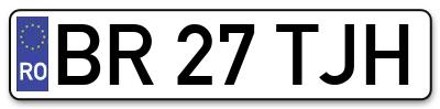 Placuta inmatriculare numar auto  BR-27-TJH, BR 27 TJH, BR27TJH
