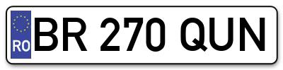 Placuta inmatriculare numar auto  BR-270-QUN, BR 270 QUN, BR270QUN