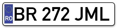 Placuta inmatriculare numar auto  BR-272-JML, BR 272 JML, BR272JML