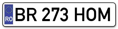 Placuta inmatriculare numar auto  BR-273-HOM, BR 273 HOM, BR273HOM
