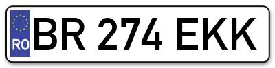 Placuta inmatriculare numar auto  BR-274-EKK, BR 274 EKK, BR274EKK
