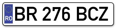 Placuta inmatriculare numar auto  BR-276-BCZ, BR 276 BCZ, BR276BCZ
